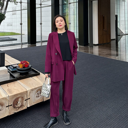 大码女装西装外套宽松显瘦