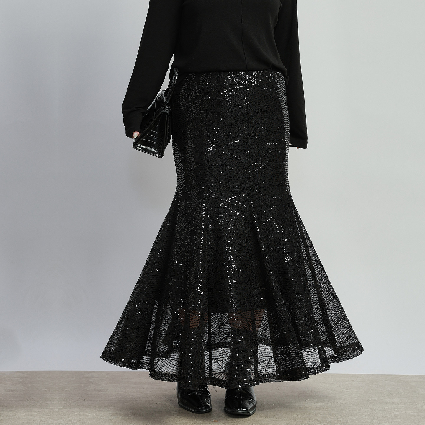 洋气亮片网纱鱼尾裙大码女装胖mm修身显瘦中长款年会礼服半身裙,女装/女士精品,大码半身裙,淘宝优惠券,粉丝福利购,淘宝优惠卷