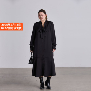 垂感缎面衬衫裙显瘦2026年春新款大码胖mm宽松遮肚子显瘦连衣裙