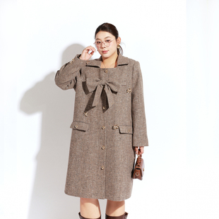 轻奢香风粗花呢西装裙大码女装2025冬季胖mm显瘦遮肚洋气连衣裙