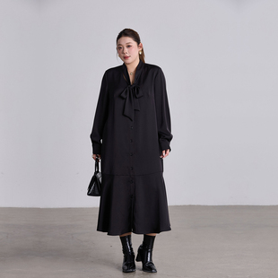 垂感缎面衬衫裙显瘦2026年春新款大码胖mm宽松遮肚子显瘦连衣裙