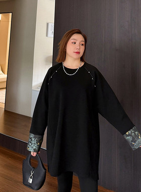 特大码女装复古国风卫衣宽松厚款