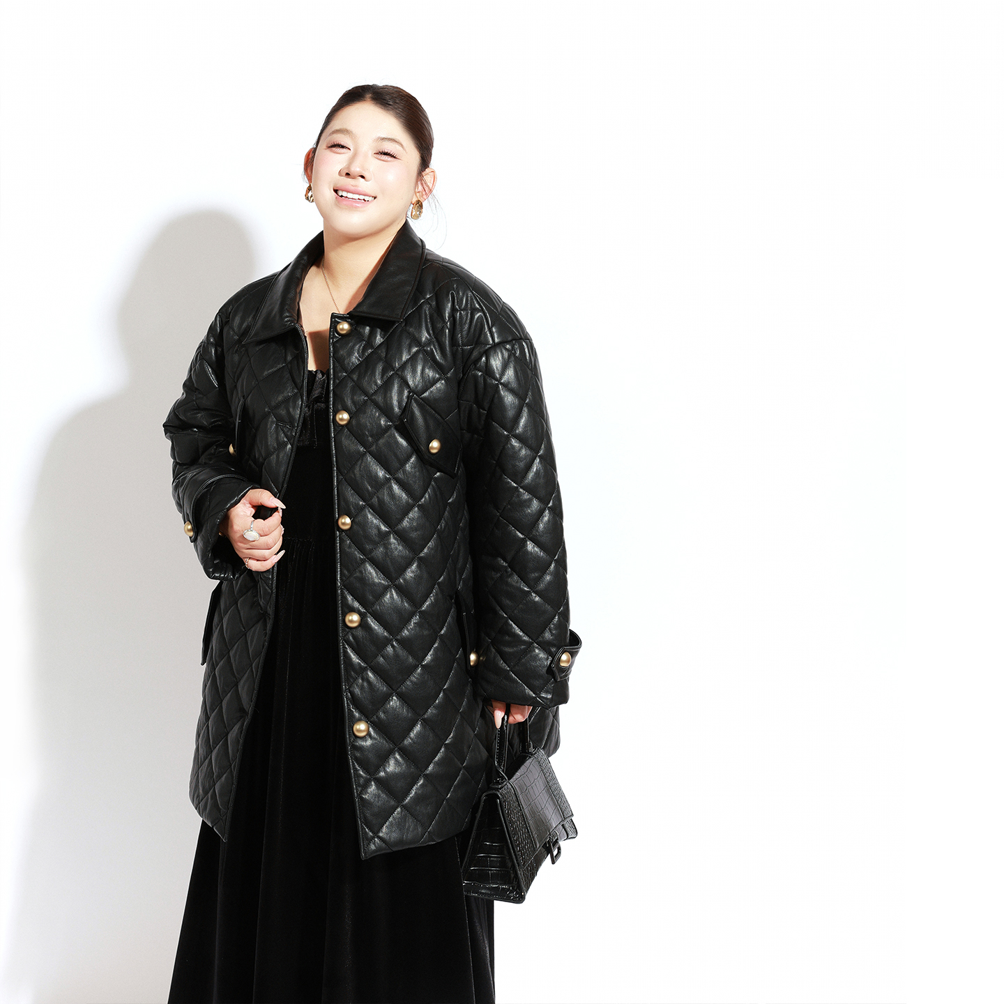 大码女装皮棉衣外套宽松显瘦百搭