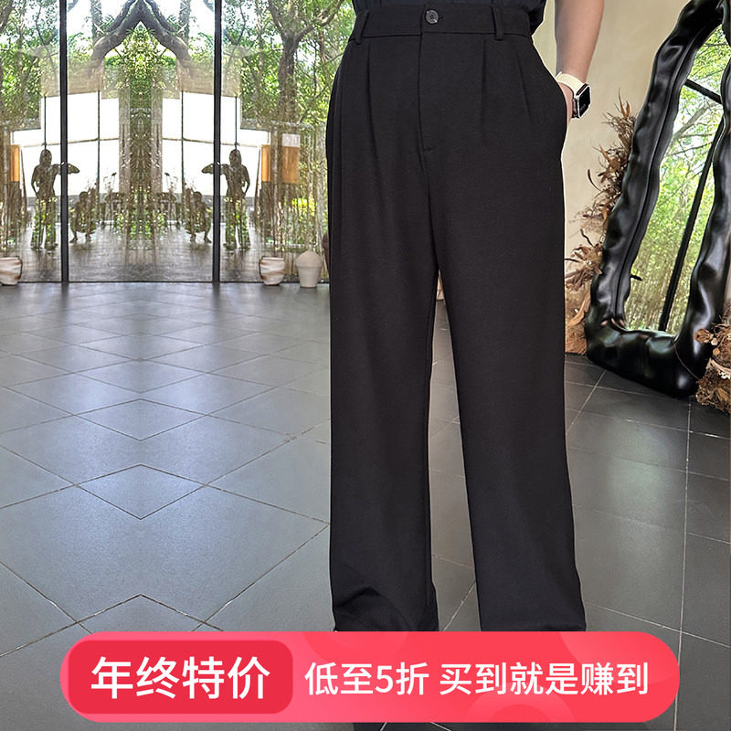 垂感斜纹宽松直筒西裤2025秋季大码女装胖mm高腰显瘦休闲长裤子,女装/女士精品,大码裤装,淘宝优惠券,粉丝福利购,淘宝优惠卷