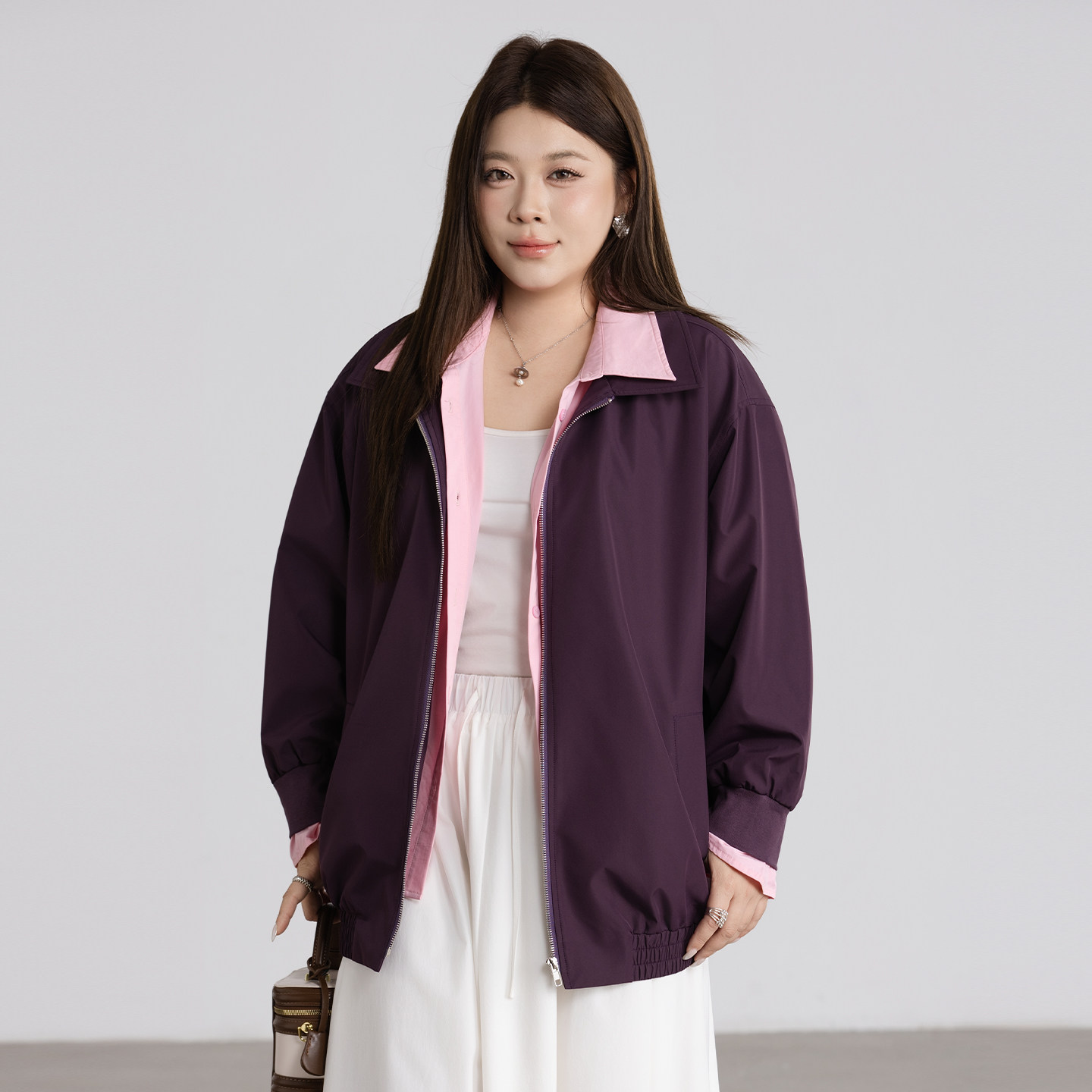 心存真大码女装春秋外套2026年新款200斤胖mm宽松显瘦高级感夹克