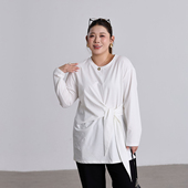 设计感系腰大码 上衣加大200斤 胖mm宽松显瘦长袖 t恤女春季 2026新款