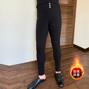 女装 显瘦小脚裤 塑腰小黑裤 200斤胖mm修身 加绒加厚秋冬新款 特大码