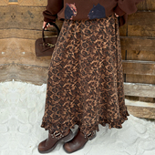 2025秋冬新款 别致豹纹半身裙大码 女装 胖mm宽松显瘦遮胯中长半裙