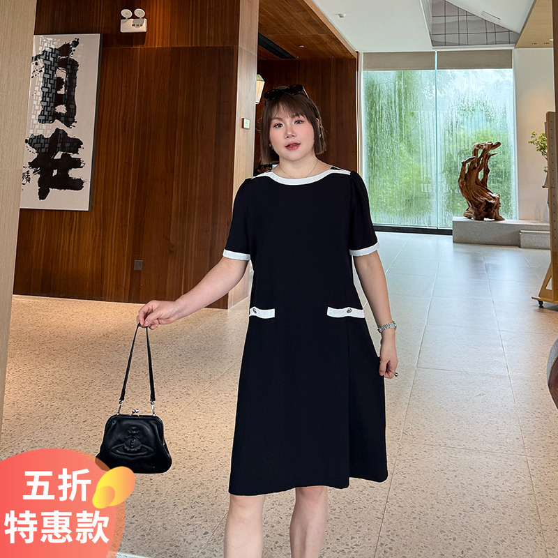 大码女装香风连衣裙宽松显瘦