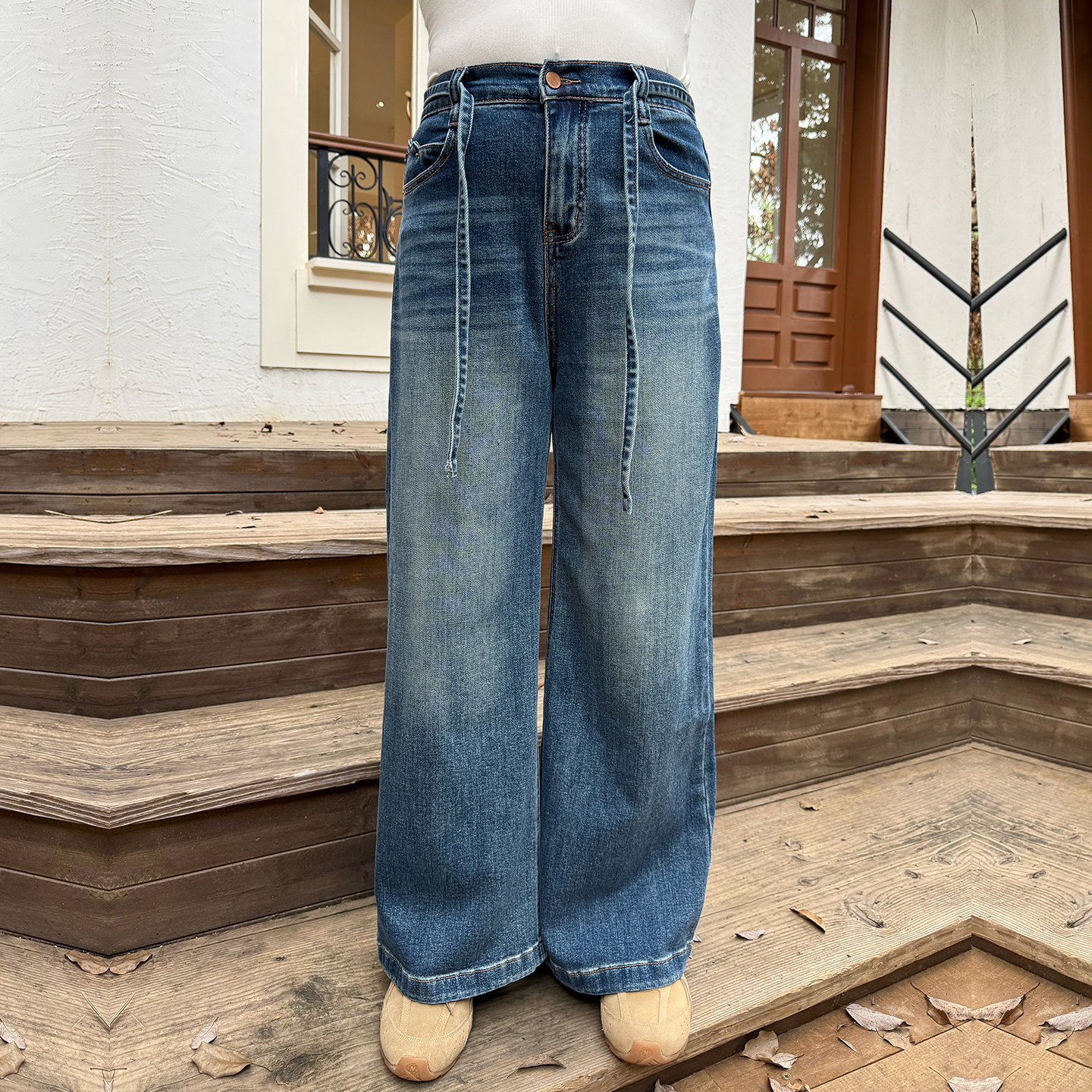 大码女装牛仔裤宽松显瘦