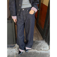 Acme Ground Hip Cover-up and body Concealment checkered flip Jeans for Women's Fashion Jane Autumn New straight-leg Trousers 92207 thumbnail 2