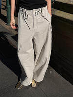 Acme Ground drawstring high-waisted long Pants for women's fashion in autumn, loose and slimming, curved knife casual pants 31669 thumbnail 4