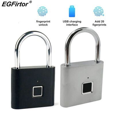 Biometric Door Lock Keyless Fingerprint Padlock Security Fin