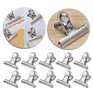 10Pcs/Set Metal Grip Clip Food Sealer Bag Clamp Paper Docume