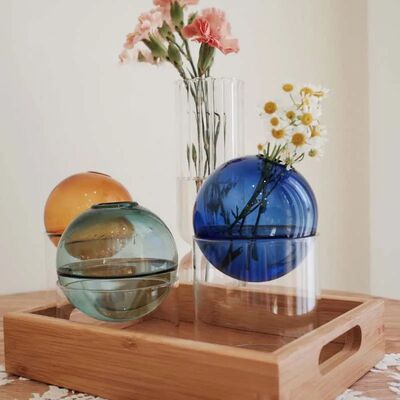 Mini Round Flower Vase Hydroponic Container Micro Landscape