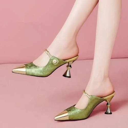 women fashion sweet green high quality patent leather slip o