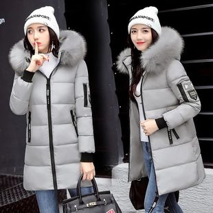 Women Parkas Hooded Long Sleeve Fur Collar Solid Thick Midi
