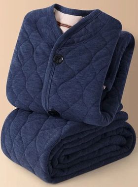 Fleece Pajamas Men's Women's Three-layer Padded Fleece Thick