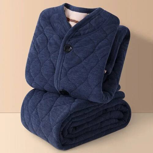 Fleece Pajamas Men's Women's Three-layer Padded Fleece Thick