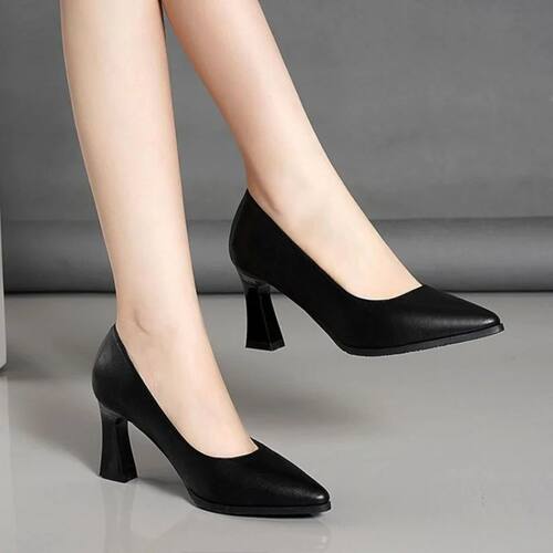 2026 New Women's Office Slip-On Pumps - Classic Black Chunky