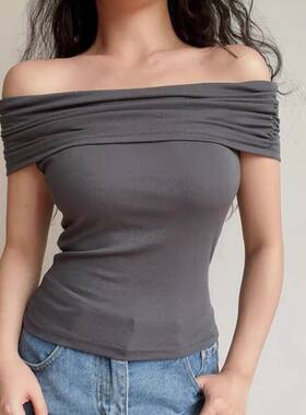 1pcs Girls Off-Shoulder T-shirt Women's Basic Fashion Tee So