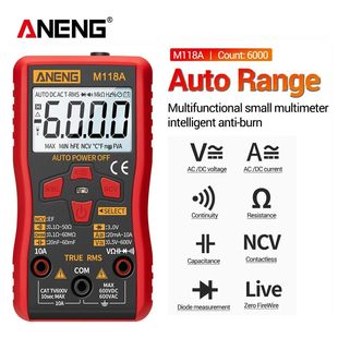 ANENG M118A Digital Mini Multimeter Tester True Rms Auto Mmu