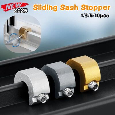 New 3/5/10pcs Aluminum Alloy Window Lock Stopper Sliding Doo