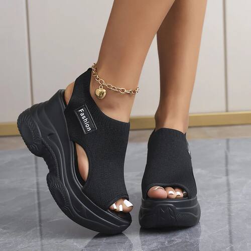 2026 Summer Fashion Women Peep Toe Platform Wedges Comfortab