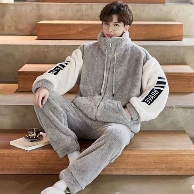 2025 New Pajamas Men's Autumn Winter Coral Fleece Loungewear