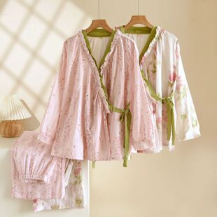 2025 new Kimono Women Pajamas Spring/Autumn sleepwear, women