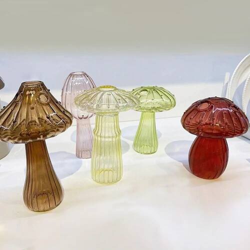Simple Hydroponic Flower Bottle Transparent Mushroom Glass V