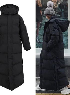 Super Long Padded Cotton Jacket Women 2025 New Korean Over-T