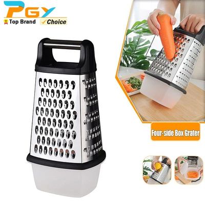 Stainless Steel Box Cheese Grater With Container 4 Sides Box