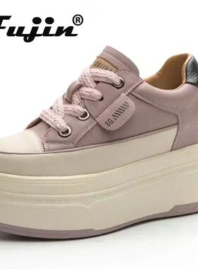 Fujin 9cm Cow Suede Genuine Leather Women Vulcanized Shoes P