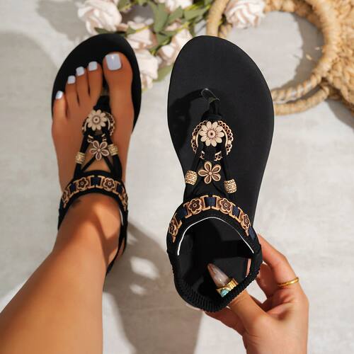 Women's fashionable round toe clip toe bohemian style one-pi