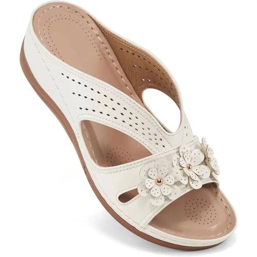 New Women's Slippers Casual Flower Hollow Wedge Beach Shoes