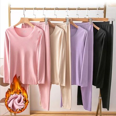 Women's Seamless Thermal Underwear 1 Set Winter Warm Clothin