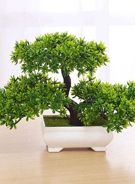 1Pcs Green Artificial Plants Bonsai Plastic Tree Fake Flower