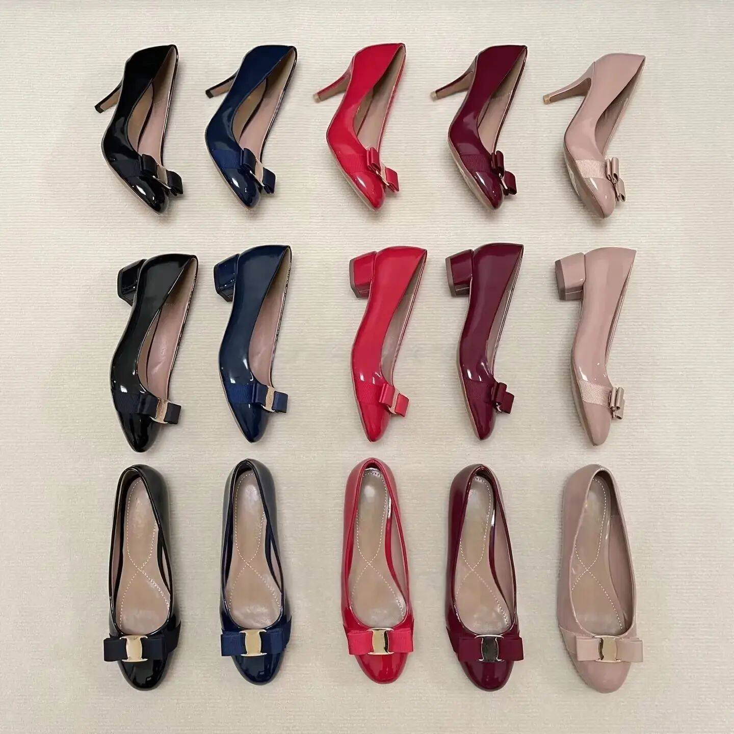 Designer fashion versatile round-toe high heels women’s bow