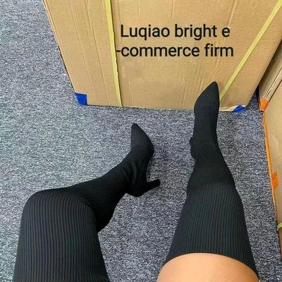 Woman Over The knee Boots Winter Thigh Knitted Elastic Socks