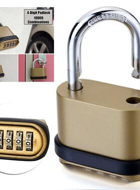 4-digit Combination Padlock With Number Password Weatherproo