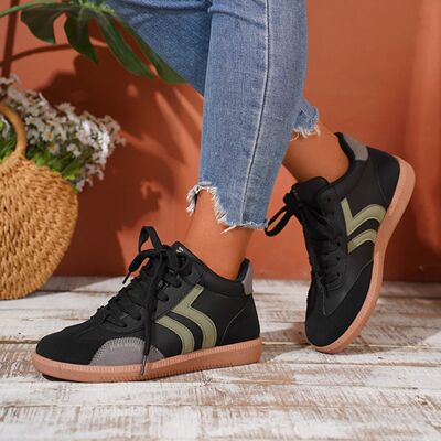 Women's Lightweight High Top Casual Sports Shoes - Black/gra