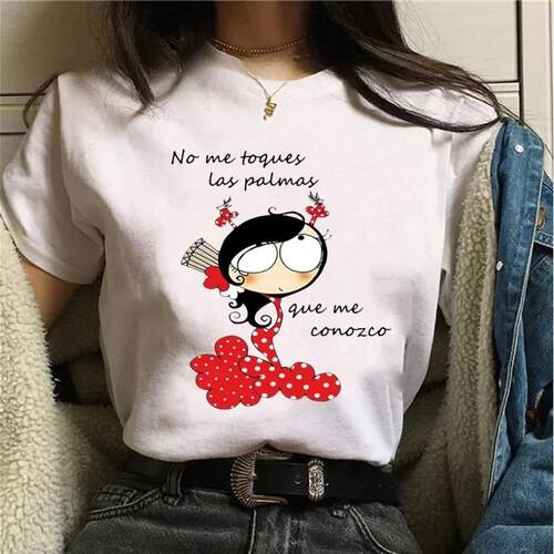 Women T-shirts Harajuku Tops Shirts Short Sleeve High Heel P