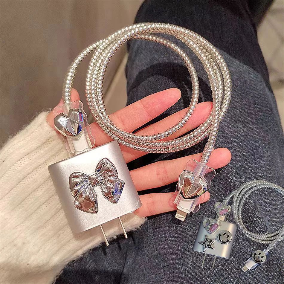 3D Heart Charger Case for Apple 18W 20W Charger Adapter Cove