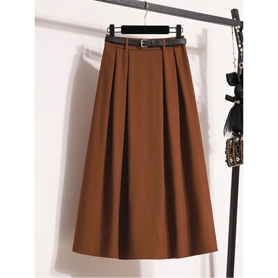 Plus Size Skirt Women 2024 Autumn Winter High Waist A Line L