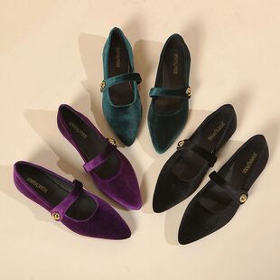 New style non-tiring square heel pointed toe single shoes fo