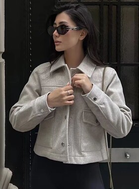 SLTNX Jackets For Womens Autumn Fashion Solid Front Pockets