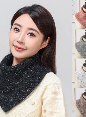 Triangle High Neck Scarves Knitted Fake Collar Scarf Woolen