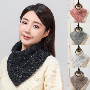 Triangle High Neck Scarves Knitted Fake Collar Scarf Woolen