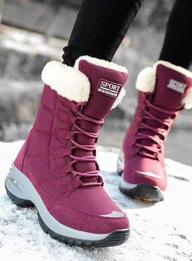 Women Thigh High Boots Platform Fur Warm Snow Boots Winter S